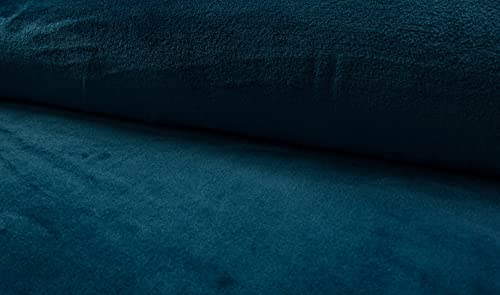 Tissu polaire corail bleu pétrole idéal pour coudre des plaids de salon confortables