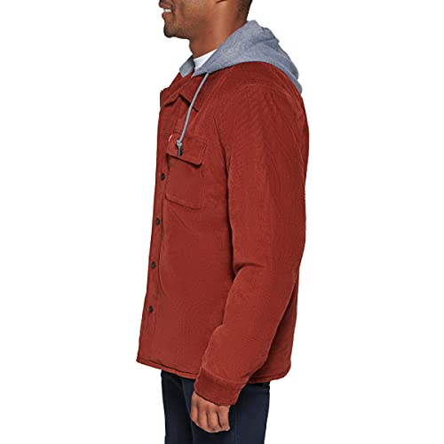 Image of Levi's mens Plaid Sherpa Lined Hooded Shirt Jacket (Regular & Big & Tall Sizes)