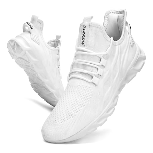 VGPSFN Zapatillas Running Hombre Tenis Deportes Zapatos Correr Jogging Bambas De Exterior Deportivas Hombre Trekking Transpirables Casual Correr Gimnasio Sneakers Blanco EU 42