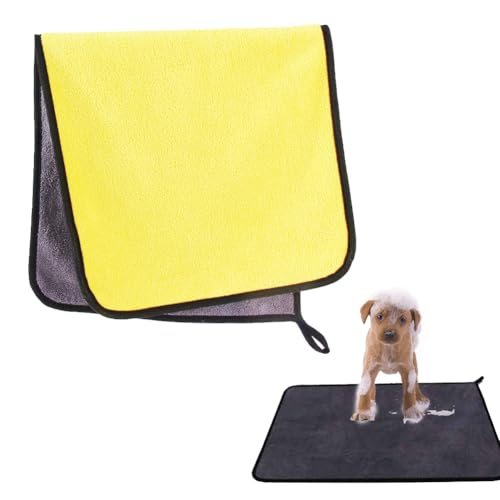 50x100cm Couverture de Peignoir pour Animaux, Serviettes pour Chien en Microfibre, Serviettes Microfibre pour Animaux, Serviettes Absorbantes à Séchage, pour essuyer Les Chiens et Les Chats, Gris