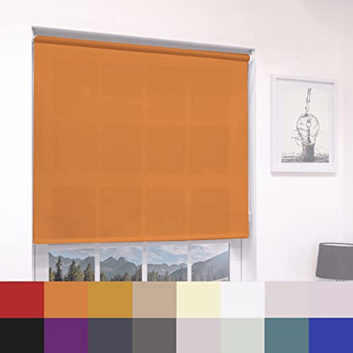 Burnt Orange Plain Dim Out Fabric Roller Blind Made To Measure Maximum of 120cm Width All Fitting Included Easy FIt Child Safe