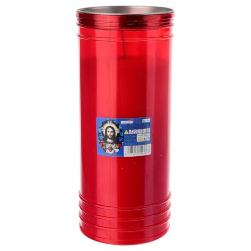 Cierge votif Sacré-Cœur de Jésus : cire blanche premium et combustion durable 10 jours