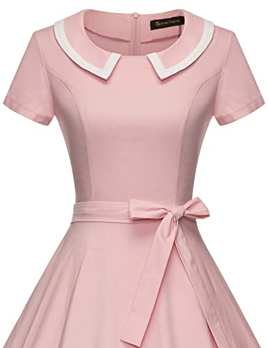 Gowntown Women's 50S 60S Vintage Sexy Fitted Office Pencil Dress Pink #TOP2