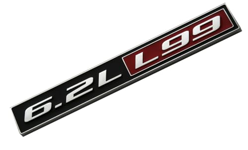 Image of 2pcs 6.2L Liter L99 Real Engine Hood Emblem Badge Nameplate Crate Replacement for Universal Cars (Chrome Red), EI-SilveCutom#2