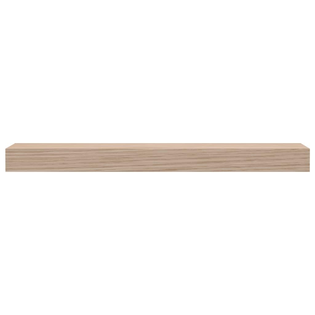 Juego de 2 estantes flotantes de pared de madera con chapa de roble, para salón y cocina, con soporte invisible, 50 x 23,5 x 3 cm