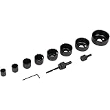 Performance Tool 1987 12 Pc. Hole Saw Kit, 3/4 in. to 2-1/2 in., Heat-Treated Carbon Steel, Great for Wood and PVC, 1 in. Cutting Depth