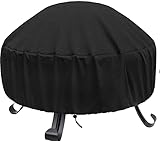 MBCOVER Fire Pit Cover Round for Fire Pit 22 Inch – 34 Inch, Heavy Duty 420D Oxford Fabric Fire pit Cover Round