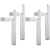 6 inch Metal Furniture Legs, La Vane Set of 4 Modern Iron Tapered Side Mounted Furniture Replacement Feet Chrome for Home DIY Project Sofa Couch Table Cabinet Bed