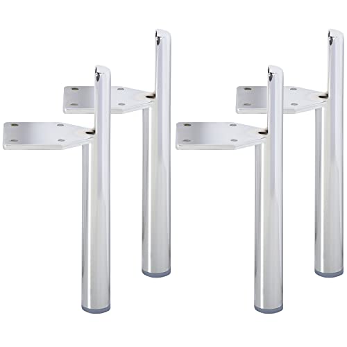 La Vane L:1207181-03-15/T54 6 Inch Metal Furniture Legs, Set Of 4 Modern Iron Tapered Side Mounted Furniture Replacement Feet Chrome cover