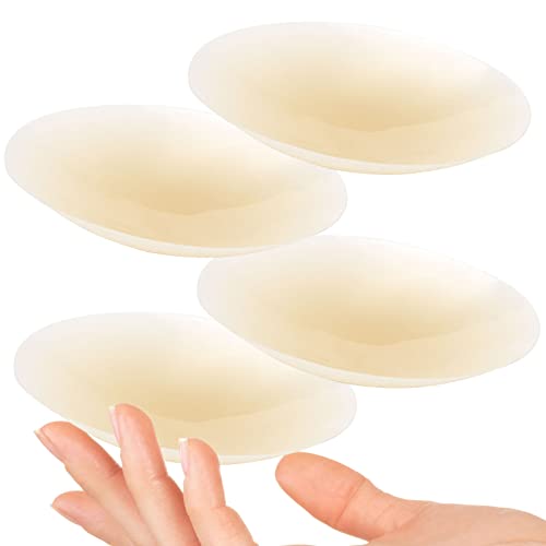 Image of Nimiah Nipple Covers Silicone Pasties for Women - 2 Pairs Reusable & Invisible Breast Petals Adhesive Waterproof Bra Nipplecovers for Strapless Slip Dresses, T-Shirts, Backless Tops Creme