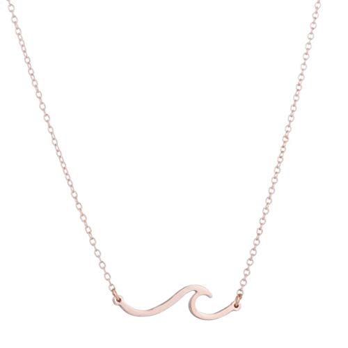 Preisvergleich Produktbild SJY Welle Halskette Edelstahl Legierung Halskette persönlichkeit mehrere zubehör Hals schöne anhänger Kleidung zubehör mädchen Geschenk Europa und Amerika hohlen Halskette,Rosegold