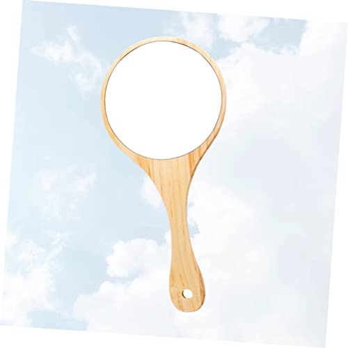 Espejo de mano de madera vintage Ipetboom para maquillaje miniatura 7