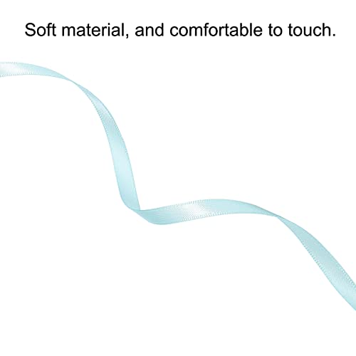 PATIKIL 0.28 Inch Wide 100 Yards Satin Ribbon, Double Face Solid Crafts Roll for Party Home DIY Wrapping Decoration Light Blue - Image 3