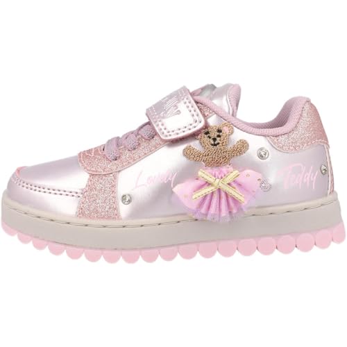 Mille Stelle Rosa Shoes with Embroidered Teddy and Glitter for Girls4