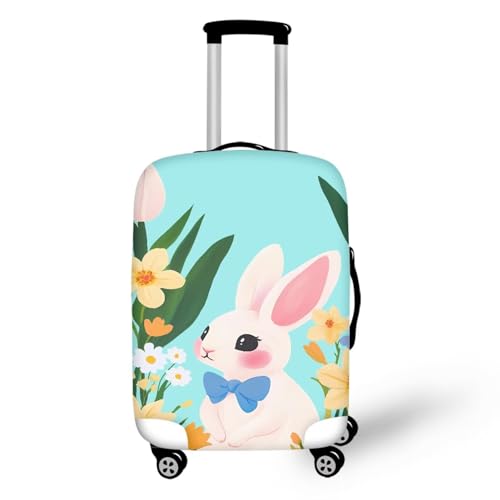 Travel Luggage Cover, Cute Rabbit Print Washable Elasticity Baggage Covers Suitcase Cover Protector for Luggage 22-24 Inch (M)