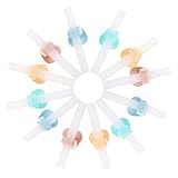 HIAKDOFT 12セット シリコン素材軽量柔軟吸管と吸管カップクリップ ベビー用ボウル対応 飲み物 スープ お粥用 設計