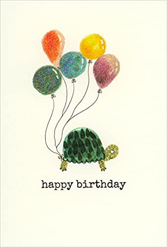 Pictura Turtle and Balloons Belated Birthday Card