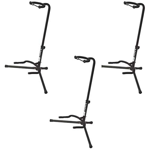 OnStage On Stage XCG4 Velveteen Padded Tubular Guitar Stand - (3 Pack)