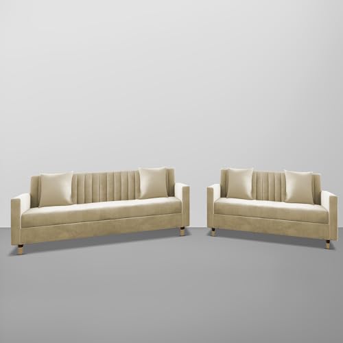 Image of Casaliving Garcia 3+2 Seater Sofa Set for Living Room (Cream)