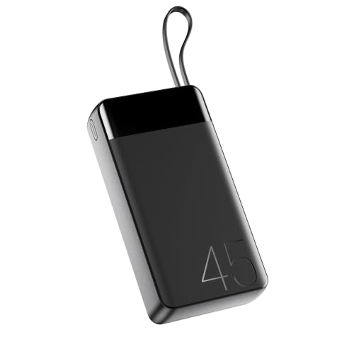 Image of boAt Apex PB445; in-Built Type-C Cable; 20000 mAh 2-Way PD 45W Fast Charging Powerbank with Triple Output; Premium Finish; for Android, iPhone 17 /16 /Pro, Samsung, iPad (Phantom Black)