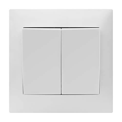 Double interrupteur ou double Va et Vient Double interrupteur va-et-vient Double va et vient ave bornes rapides 230 V Blanc Cover