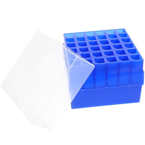 Homoyoyo Organisateur Polyvalent pour Tubes à Essai Boîte Plastique 36 Trous 5.51X5.51X4.92 Pouces Adapté aux Centres de Recherche et Congélation