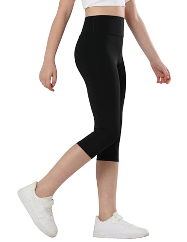 Gnainach Girls Capri Leggings High Waisted Compression Pants Stretch Active Yoga Tights for Kids Teen Workout Running3
