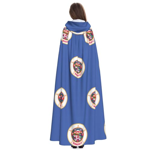 Cape à capuche Minnesota imprimé drapeau unisexe pour Halloween et cosplay - 5