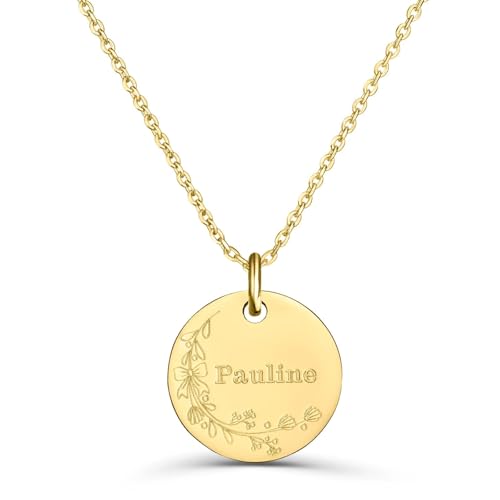 Collier médaille florale personnalisé contre les bijoux ternes