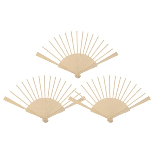 Ipetboom Abanico Plegable Artesanal 23 Cm 16 Varillas de Bambú Natural, Kit de Estructura para Fabricar Abanicos de Mano Caseros, Accesorios para Manualidades y Decoración