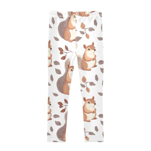 Squirrel Girls Leggings,Workout Leggings for Girls Toddler Athletic Legging Size for 3-10T2