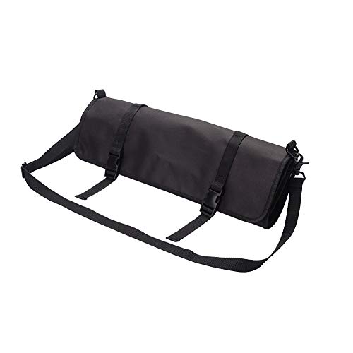 QEES Bolsa para Cuchillos de Camping con 17 Compartimentos, Cuchillos de sujeción, cucharas y Tenedores, Funda Impermeable para Almacenamiento de Cuchillos DD14 Color 1: Negro, tamaño 66W* 50H CM