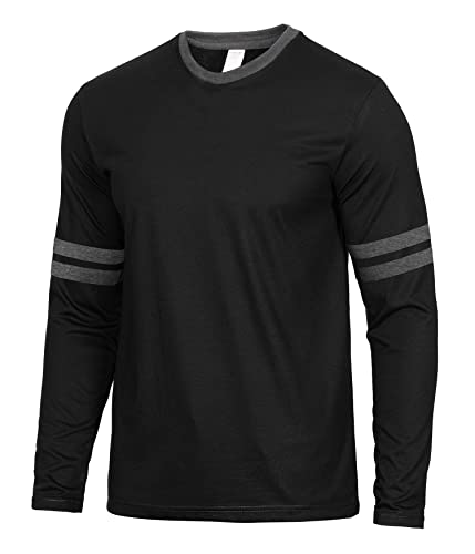 Decrum Mens Long Sleeve Shirts - Casual Crew Neck Full Sleeves Ringer Tee Men - Main Image