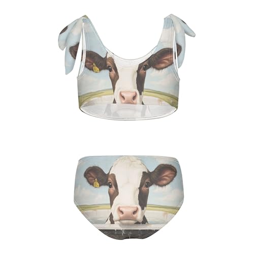 Cow Tub Daisy Flower Field Girls Bikini Sets 2 Piece Swimsuits Bathing Suit Swimwear2
