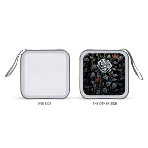 Estuche para CD Rose Gothic de plástico duro con capacidad para 40 discos y cremallera 8