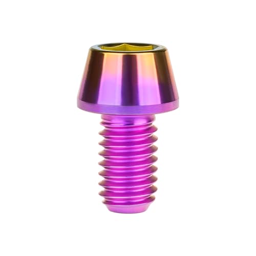 Image of Titanium Ti Bolt M5x9 16 18 20 25 30 35 40 45 50 55 60mm Tapered Head Screws Pack of 4 (M5x9mm, Purple Gold)