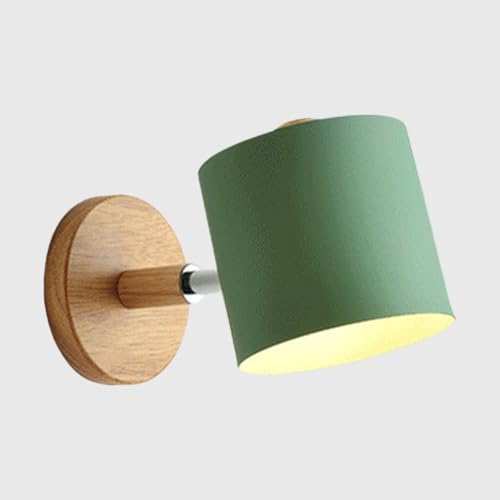 Mjsdjof Lámpara de pared Macaron, minilámpara de pared de metal, aplique de pared ajustable, lámpara E27, lámparas de pared for mesita de noche, apliques de pared minimalistas modernos(Green)