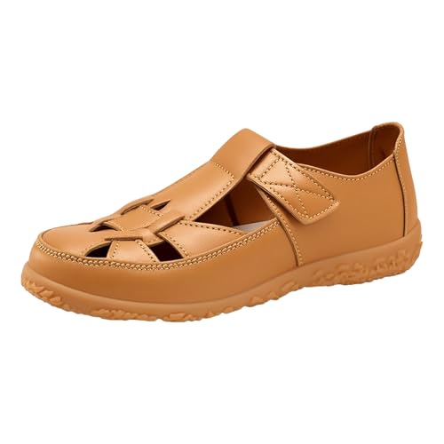 Sandalias planas vintage de puntera cerrada: comodidad ligera para caminar todo el día