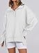 ANRABESS Women's Sweatshirts Oversized Casual Loose Button Up Henley Pullover Top High Low Split 2025 Fall Fashion Outfits Light Grey Small