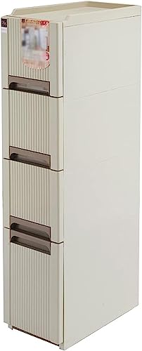 Estante de Almacenamiento Junto al refrigerador de la Cocina, Soporte for Papel higiénico de 4 Niveles con 4 Ruedas, gabinete de baño Tipo cajón, for la Sala de Estar del hogar
