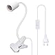 WPQIUZS E27 Klemmlampe mit 240CM Kabel, 360°Einstellbar 40CM Flexiblem Schwanenhals Lampe, Klemmleuchte mit Schalter, Klemmlampe mit Stecker, Lampenfassung mit Clip, Klemmleuchte Fassung Bettlampe