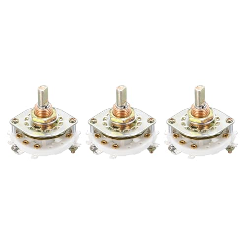 sourcing map 2P3T Rotary Switch 2 Pole 3 Position Band Selector 1 Deck for TV Radio Home Machine 3 Pcs