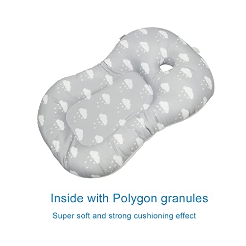 Image of KAKIBLIN Baby Bath Mat, Baby Bath Cushion Soft Anti-Slip Pad 0-6 Month Toddler Pillow (Cloud)