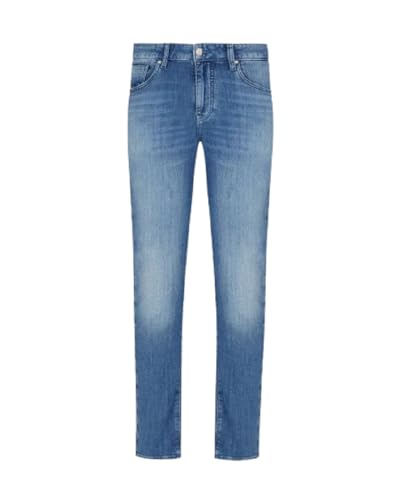 Armani Exchange Men's J14 Slim Fit Jeans, Medium Blue Denim, 38