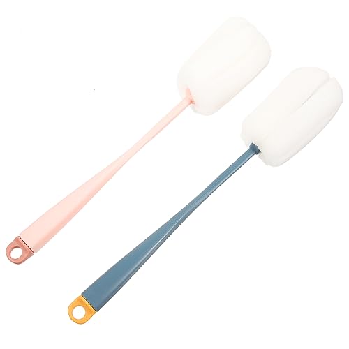 BUTIFULSIC 2 Pcs Cup Brush Bottle Scrubber Jug Water Bottle Wine Bottle Brush Sponge Bottle Cleaner Bottle Scrub Washer Bottle and Scrubber Breast Bottle for Bottle