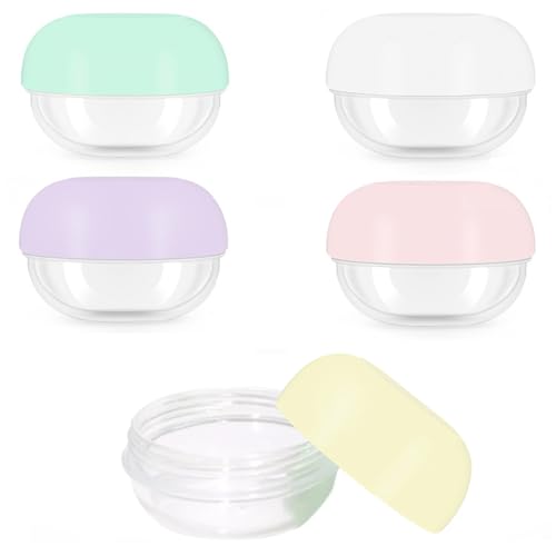 5 Pcs Travel Containers - Makeup Travel Containers(10ml) Convenient Jars for Creams, Leak-proof Accessories with Lid for Cosmetic Makeup Face Body Hand Cream
