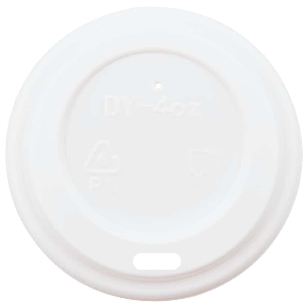 Lot de 1000 gobelets jetables en carton avec couvercles, 100 ml, pour café et thé, anti-fuite pour les déplacements, les fêtes et le bureau