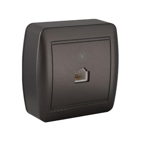 solera Prise de téléphone et ADSL Murale Graphite RJ11