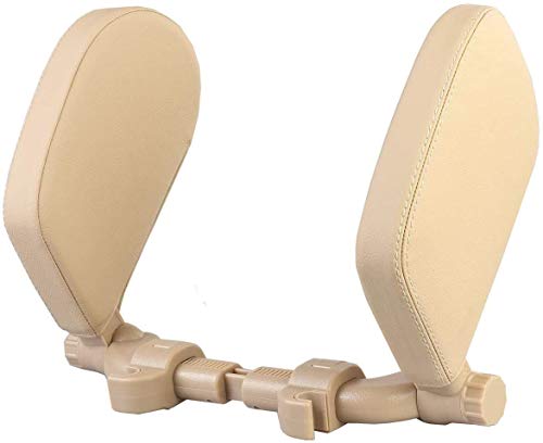 Almohada reposacabezas para asiento de auto beige miniatura 1