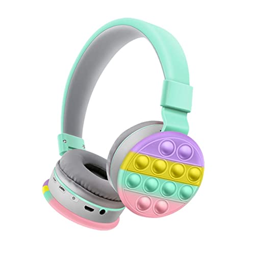 Rainbow Pop-On-It Bluetooth Headphones, Fidget Bluetooth Head-Mounted Stereo Headset, Wireless Headphones Noise Cancelling Headphones Over-Ear Headphones Gaming Headset for Kids Teens (# 03)